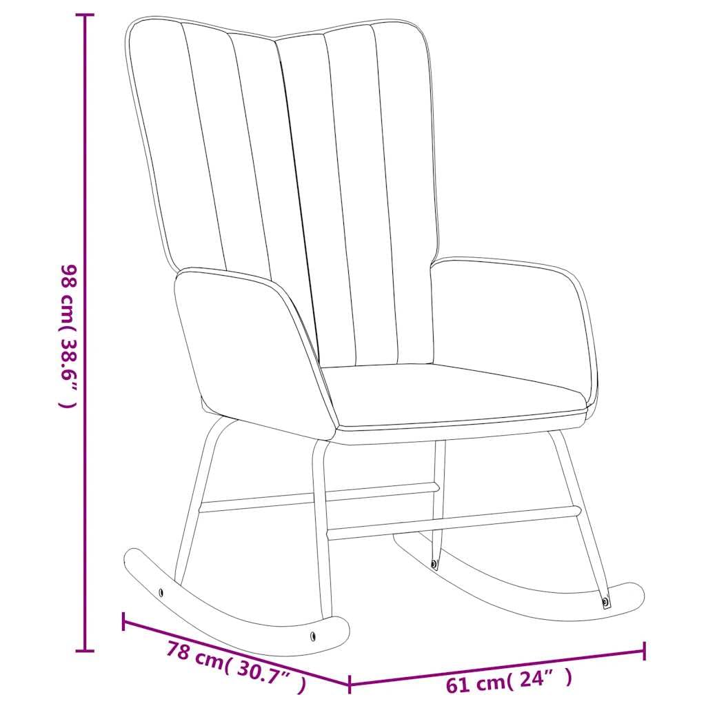 vidaXL Schaukelstuhl mit Hocker Schaukelsessel Schwingsessel Relaxstuhl Relaxsessel Ruhesessel Sessel Wohnzimmerstuhl Polsterstuhl Samt Dunkelgrün