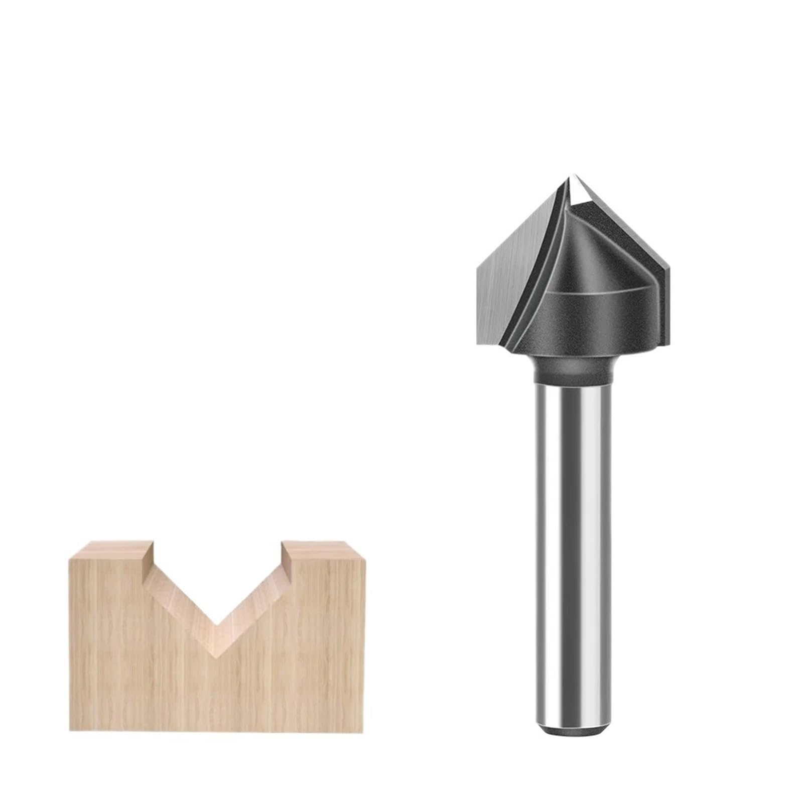 90 Degree Chamfer Router Bit - 6mm & 12mm Shank V Groove Engraving Woodworking Milling Cutter,1pcs(6x15.9mm)