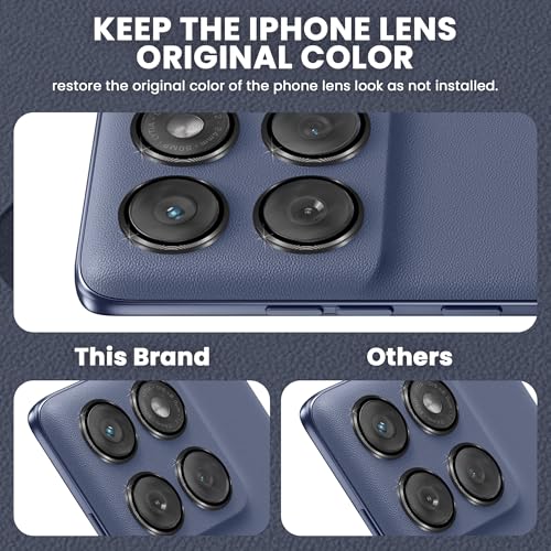Image of ArmourPro Camera Rings Tempered Glass for Motorola Edge 60 Fusion, Tough HD Individual Aluminum Alloy Rings 9H Camera Cover, Scratch-Resistant,Camera Lens Protection| Black, 1 Pack