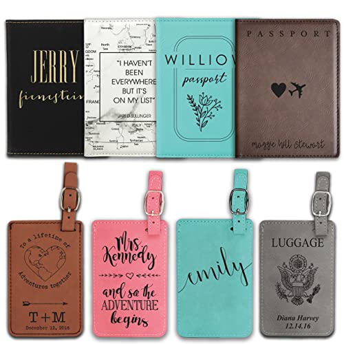 Personalized Passport and Luggage Tag Set, Custom Leather Passport and Luggage tag Set, Luggage tag, Passport Cover, Passport Wallet
