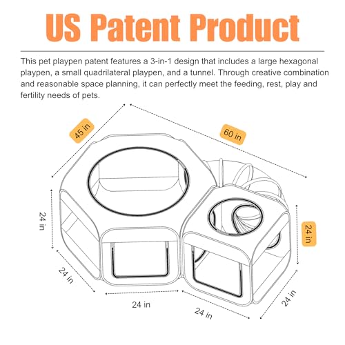 Portable Cat Dog Playpen Tent with Play Tunnel, Pop-up 3-in-1 Two-Room Pet Play House Tent, Foldable Pet Maternity Room for Puppy & Kitten, Condo for Small Animals Indoor Outdoor Play Tent Portable Cat Dog Playpen Tent with Play Tunnel, Pop-up 3-in-1 Two-Room Pet Play House Tent, Foldable Pet Maternity Room for Puppy & Kitten, Condo for Small Animals Indoor Outdoor Play Tent