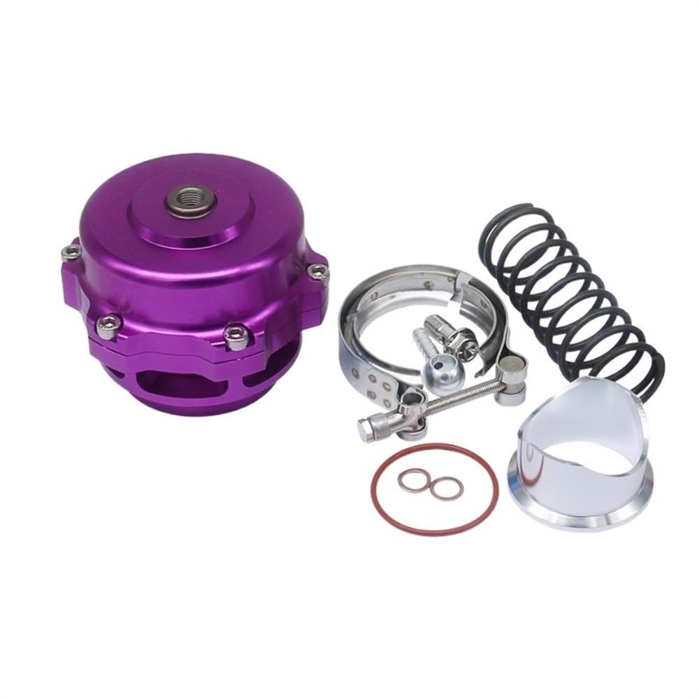 VáLvulas De Escape 1 Uds tubo de turbocompresor aluminio Universal 50mm válvula soplado CNC BOV con brida(Noir)