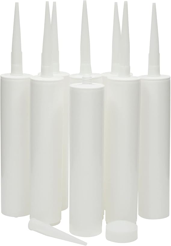 8Pack Empty Caulking Sealant Tubes, 11Ounce Refillable Cartridges for