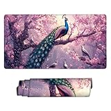 マウスパッド サクラクジャク 大型 防水 ゲーミング マウスパッド 70 x 40cm 拡張 キーボードパッド 滑り止めゴム底 滑り止め デスクマット おしゃれ キーボードパッド マウス対応 耐洗い表面 快適操作性 ゲーム 仕事 ホーム用 オフィス 女性へのプレゼント J-956