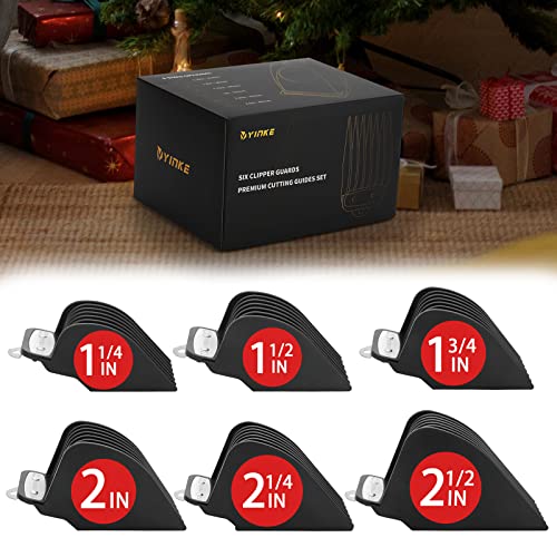 Yinke Trimmer Aufsätze Aufsteckkamm für Wahl Haarschneidemaschine Magic Clip Trimmer Rasierer, 6 Schnittlängen sind 32mm 38mm 44mm 51mm 57mm und 64mm Bartschneider Aufsteckkamm-Set Kit (6PCS, Black)