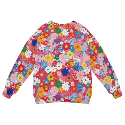 Wudan Beautiful Flowers Little Kids Hoodie Sweatshirt Crewneck Sweatshirt With Hoodie2