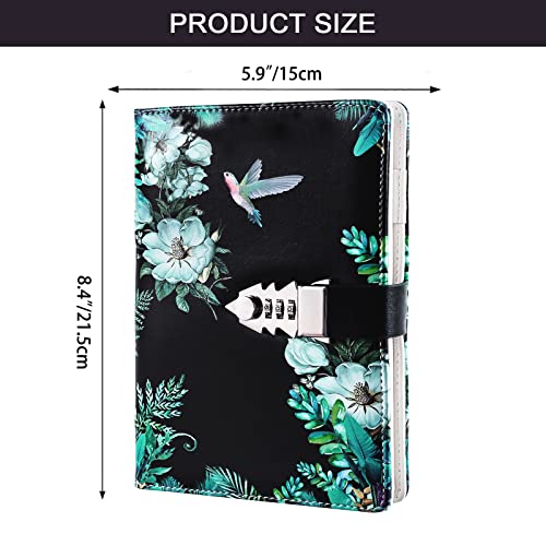 NectaRoy Lock Journal Lockable Diary, PU Leather Cover Writing Notebook with Combination Lock, Travel Journal with Lock - Image 2