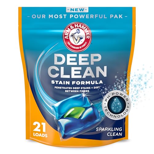 ARM & HAMMER Deep Clean Stain Formula Laundry Detergent Paks, 21 Count - image 1