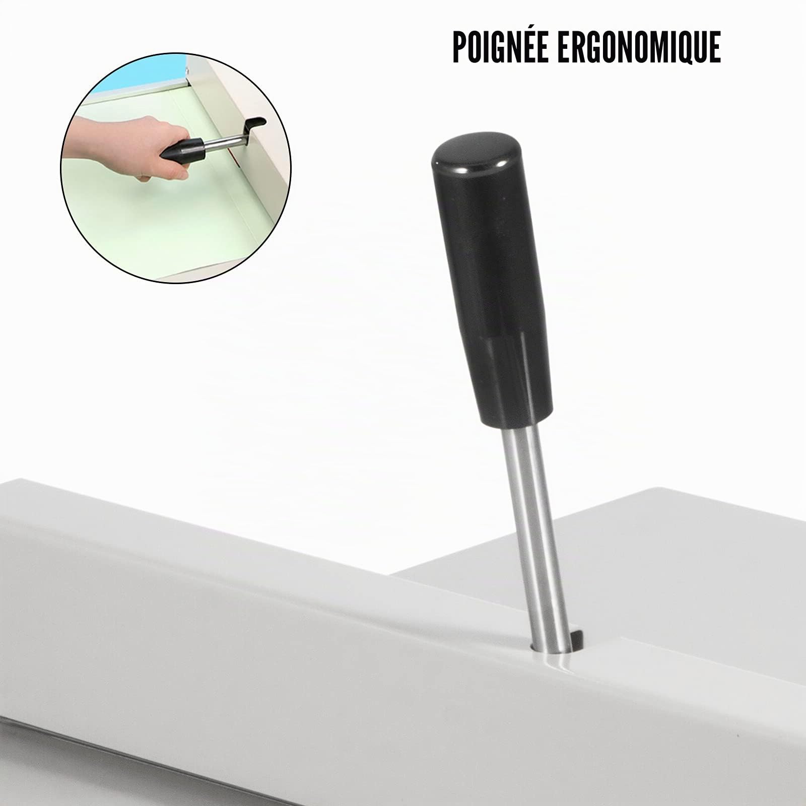 VEVOR Machine Plieuse Manuelle, Plieuses à Papier 48 cm Avec Backstop Magnétique A3, Plissage Manuel en Fer et Aluminium, Poignée à Économie de Main-d'œuvre Échelle Précise pour Dossier Carte