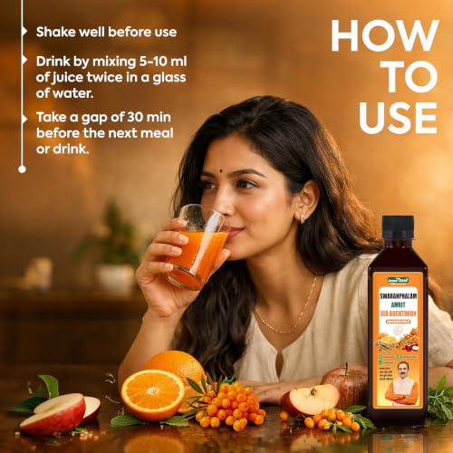 Image of Jeena Sikho Swaranfalam Amrit Himalayan Sea Buckthorn Berry Pulp /Juice Concentrate | Orange Flavour | With Ashwagandha | Cold-Pressed | Natural Vitamin C, Omega 3 6 7 9 & Antioxidants | Supports Immunity, Skin Glow & Gut Health | Ayurvedic Sea buckthorn Juice