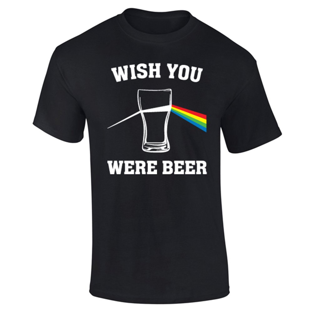 Mens Wish You were Beer Floyd Parody Funny T-Shirt Black (L)