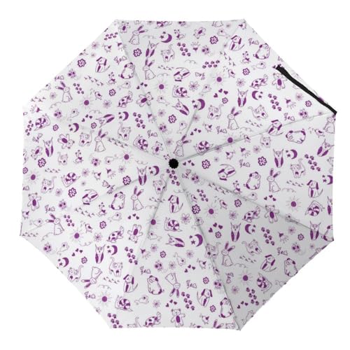 Parapluie voyage automatique univers compact pour sac et trajet