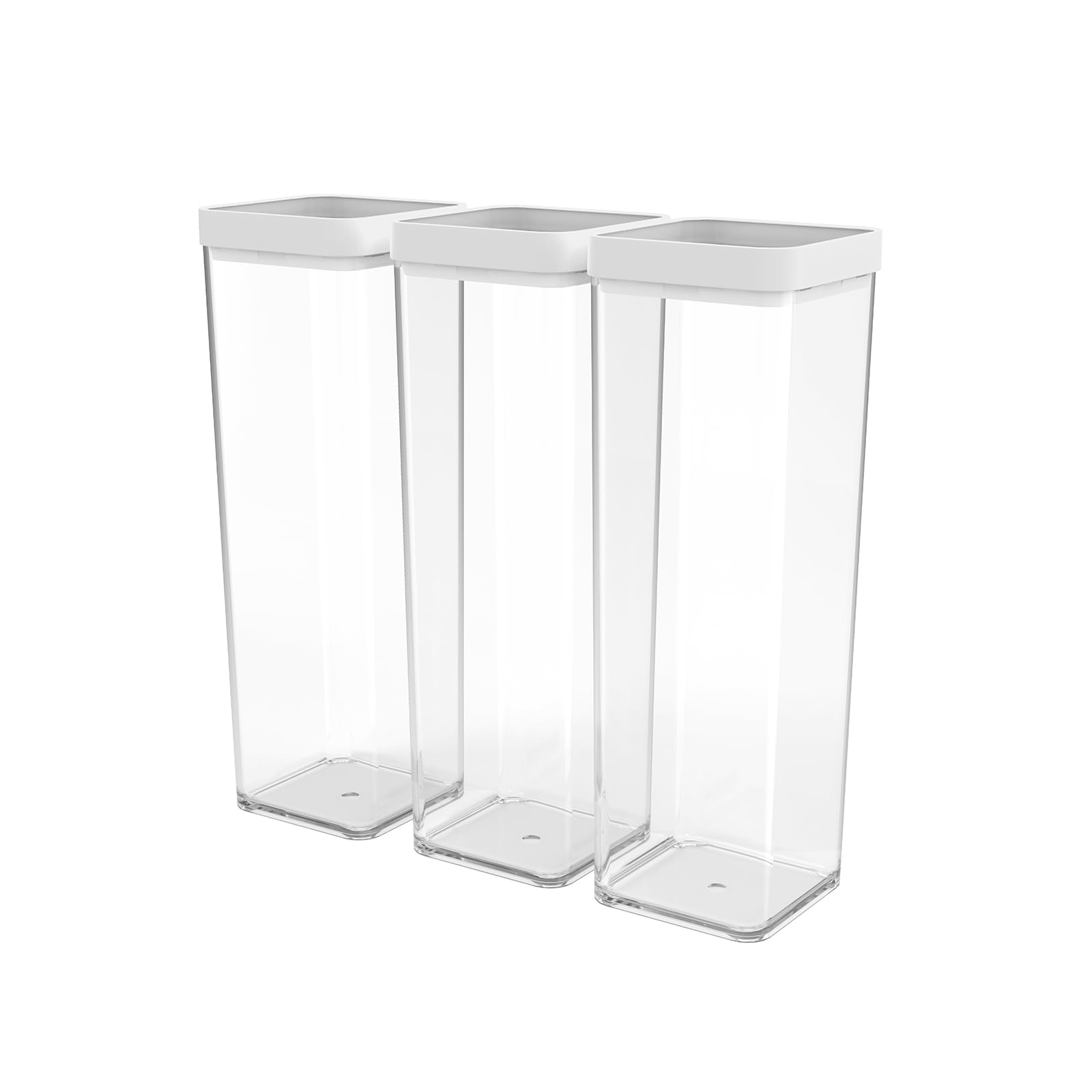 Rotho Transparent/White Fera Set Storage Container With Lid And Seal, Plastic (San) Bpa-Free, (3 X 2 L)
