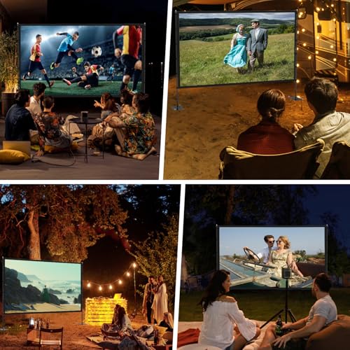 undefined Outdoor Projector Screen with Stand - 120 inch Portable Projector Screens Indoor Outdoor Projector Screen 16:9 4K HD Outdoor Movie Screen with Carry Bag,Enioy Home Theater Projection Screen. の商品画像 7