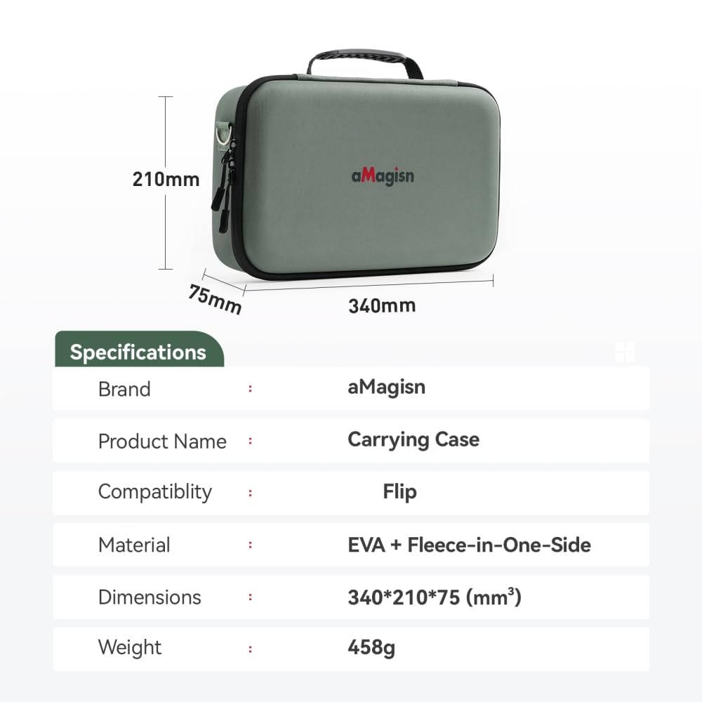 Custodia per DJI Flip, Borsa di Stoccaggio Portatile Custodia per Droni Accessori per RC2 RCN3 Telecomando, Batteria Droni, 34 x 21 x 7,5 Centimetri (Verde)