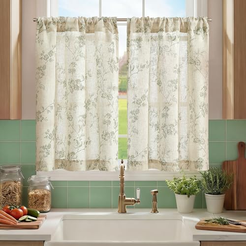jinchan Floral Kitchen Curtains