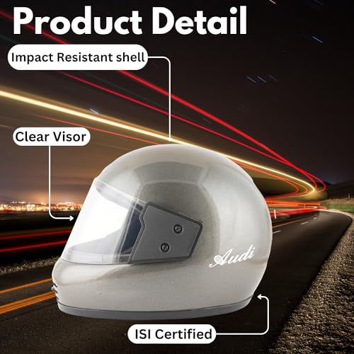 Image of Sage Square Audi Full Face Clear Visor Helmet | ISI Certified | High Standard Safety | Extra Comfort & Stylish