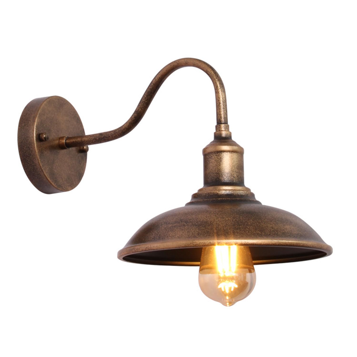 Moddeny Rural Retro Outdoor Wall Lights Gooseneck Waterproof Porch Wall Light 9.3 Inch Farmhouse Barn Light Exterior Anti-Rust Garage Light Vintage Wall Mount Light Fixture