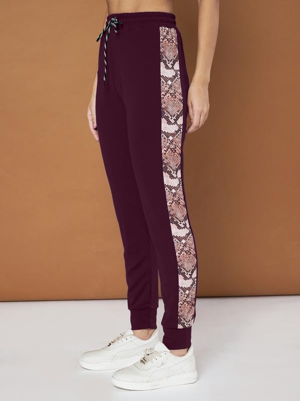 Image of DTR FASHION Cotton Blend Styled With Snake Skin Print On Sleeves Tracksuit | Co-ord Set For Women| Active Wear Suit Set For Women|