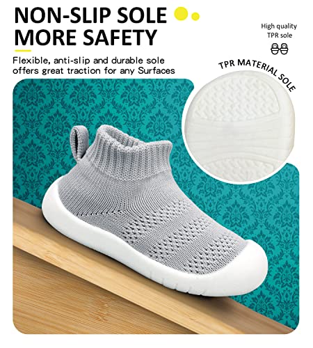 Baby Boy Girl Sneakers Toddler Infant First Walking Shoes Non-Skid Indoor Baby Sneakers Soft Sole Non Slip Cotton Mesh Breathable Lightweight Baby Shoes4