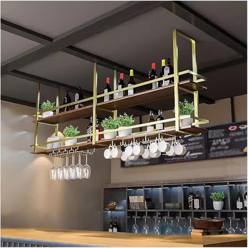 Genérico Estante de exhibición de vino de pared de metal moderno, grillo de barra de bar, casillero de vino de pared, rejilla de vidrio de hierro, soporte para vino con estante para el hogar,