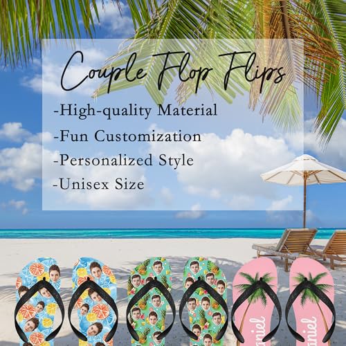 Custom Flip Flops for Men and Women, Personalized Faces Flip Flops Unisex Reef Sandals, Funny Beach Flip Flops3
