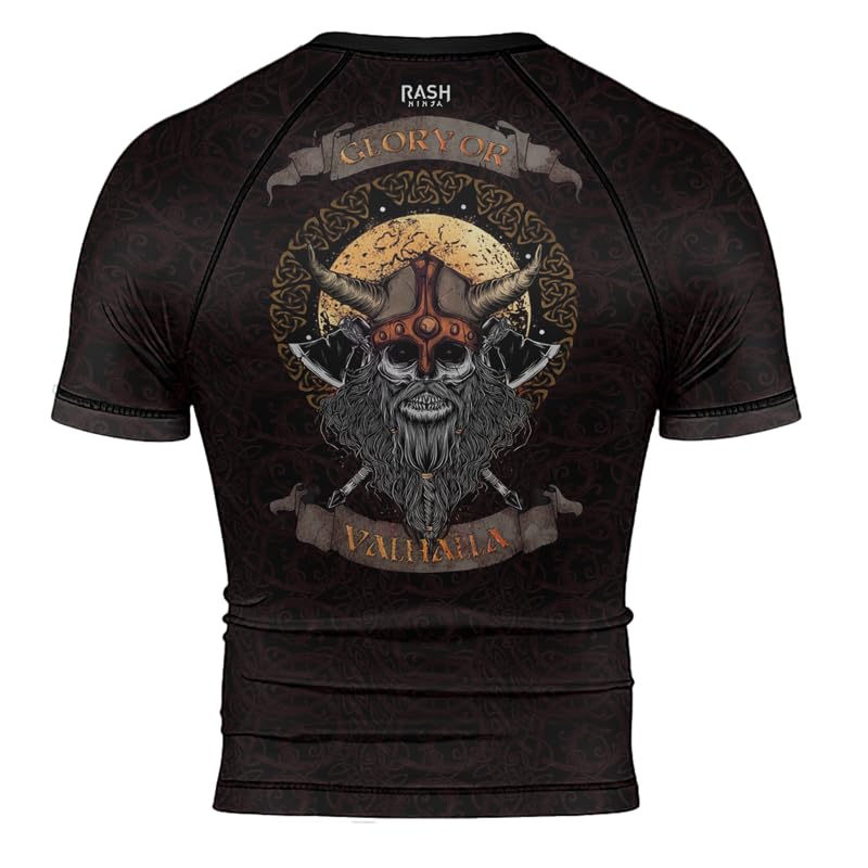 Viking Rash Guard Short Sleeve Baselayer Skin Performance Fit Compression Shirt BJJ MMA Grappling Training3