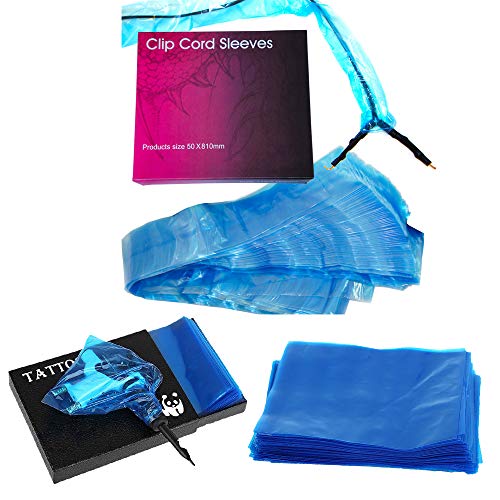 Tattoo Clip Cord Covers Machine Bags - Autdor Disposable 125Pcs Tattoo Clip Cord Sleeves Bags and 250Pcs Tattoo Machine Covers for Tattoo Clip Cord, Tattoo Machine Gun, Tattoo Supplies