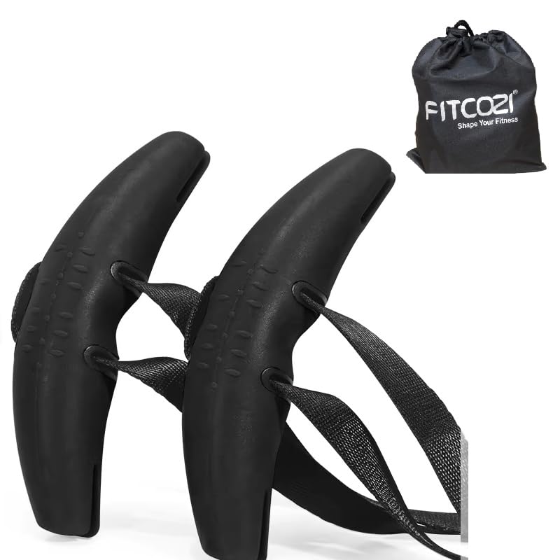 Fitcozi Pull-Up Handles with Rubber Neutral Grip – Heavy-Duty Cable Machine Attachments for Weight Lifting & Multifunction Gym Workout Equipment (Black)-image-27