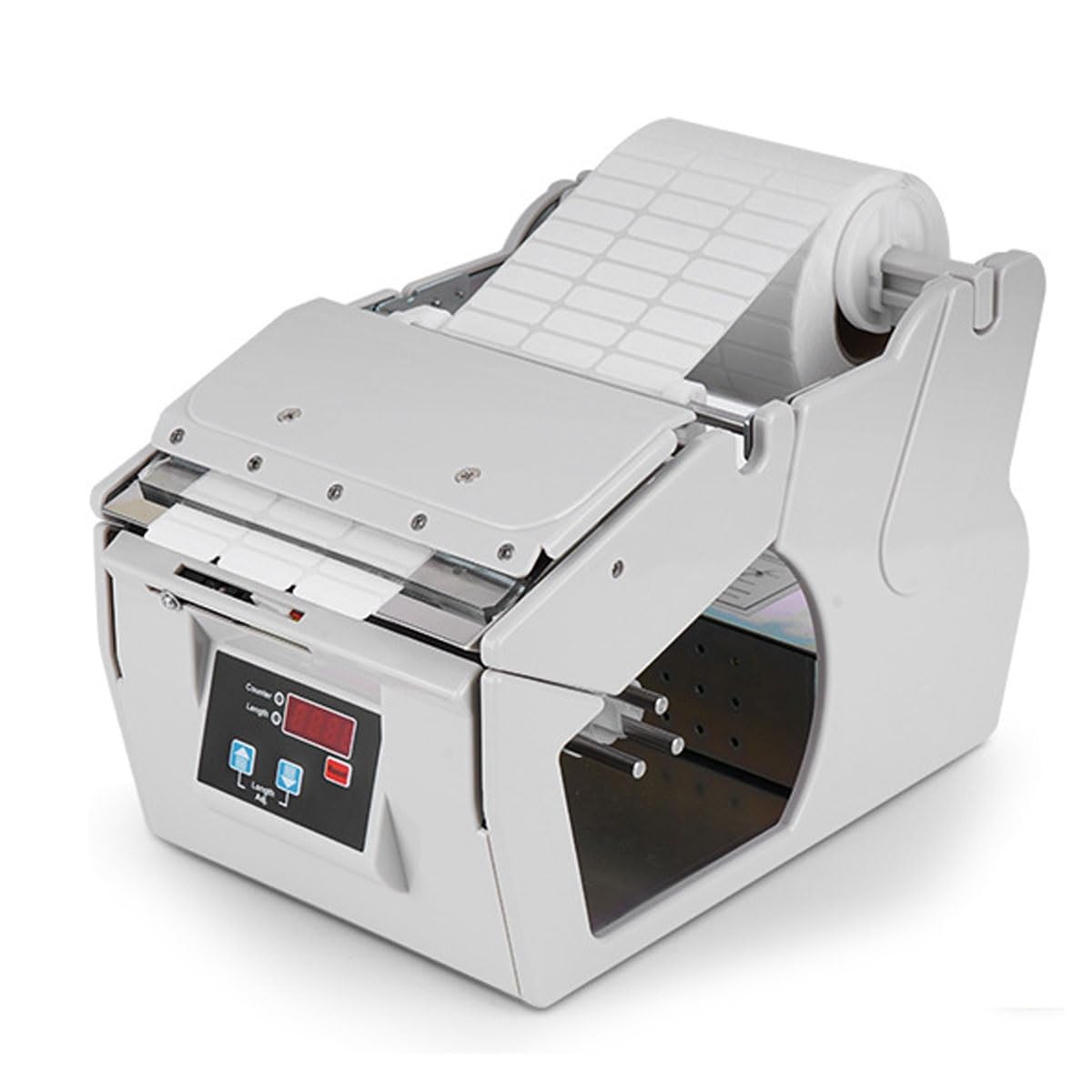 Distributore automatico di etichette con display a LED e contatore per etichette da 5-130 mm, perfetta per uso aziendale e domestico, efficiente distribuzione di etichette con codici a barre