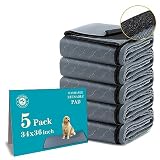 Picture of Bunlitent Washable Pee Pads for Dogs - 5 Pack, 34x36 Reusable Puppy Pads with Quick Dry, Anti-Slip, Ideal for House Training, Crate & Whelping