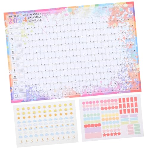 healvian 年英語版壁掛けカレンダー シンプルデザイン 家 オフィス用書き込み可能ノート付き ?古美式スル毎日使える日程管理アクセサリー