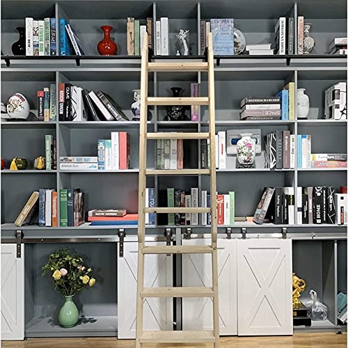 Kit rail coulissant rustique noir 1m-6m pour échelle de bibliothèque