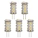 LEDwholesalers Tower Type G4 12V AC/DC LED Bulb with 15xSMD3528 for RV Camper Trailer Boat Marine, Pack of 5, Warm White, 1411WWx5