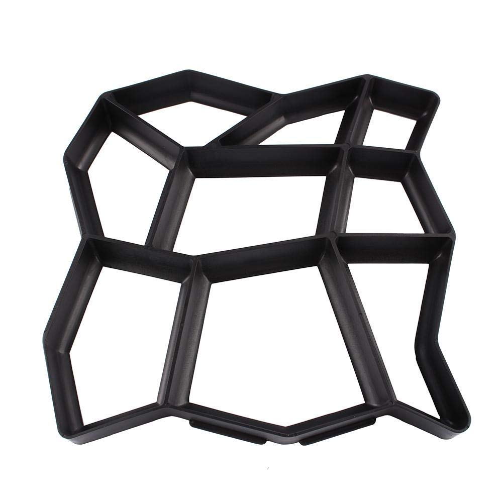 Estink Molde para Pavimentos de Hormigón, Diseño Irregular, 43x43x4cm, Plástico Negro, para Jardín y Entrada