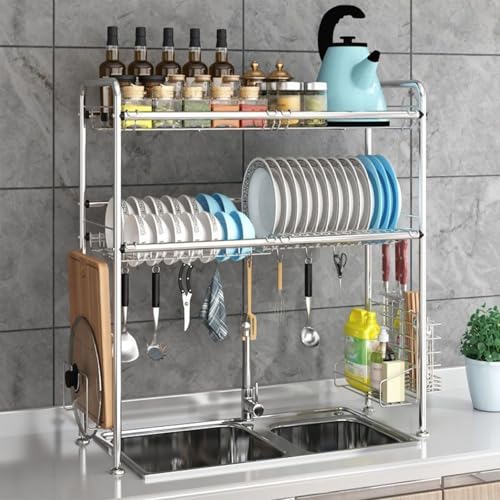 Égouttoir à vaisselle évier encombré solution acier inoxydable 93 cm stable - 2
