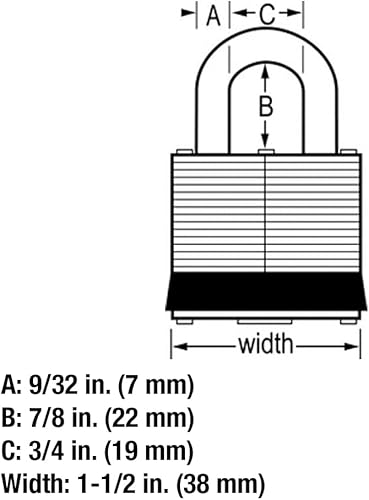 Miniatura 6 de Master Lock 1803Q Fortress - Candado para exteriores con llave, paquete de 4 unidades, acero laminado
