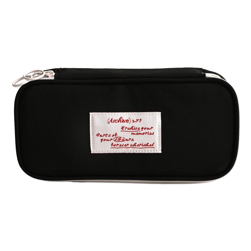 Monolike Archive 247 Standard Pencil Case, Real Black - Pen Pouch, Portable Pencil Bag, Office Pouch case