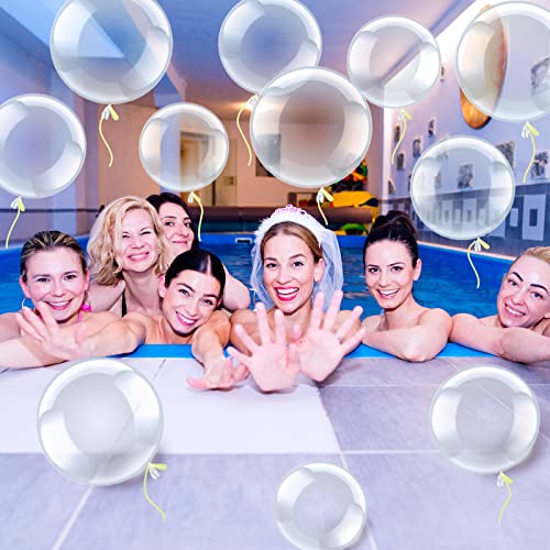 Image of 50 Pcs Clear Bubble Bobo Balloons Burbuja Transparent Clear Balloons for Christmas Wedding Birthday Indoor Outdoor Party Decoration(8 Inch, 10 Inch, 12 Inch)
