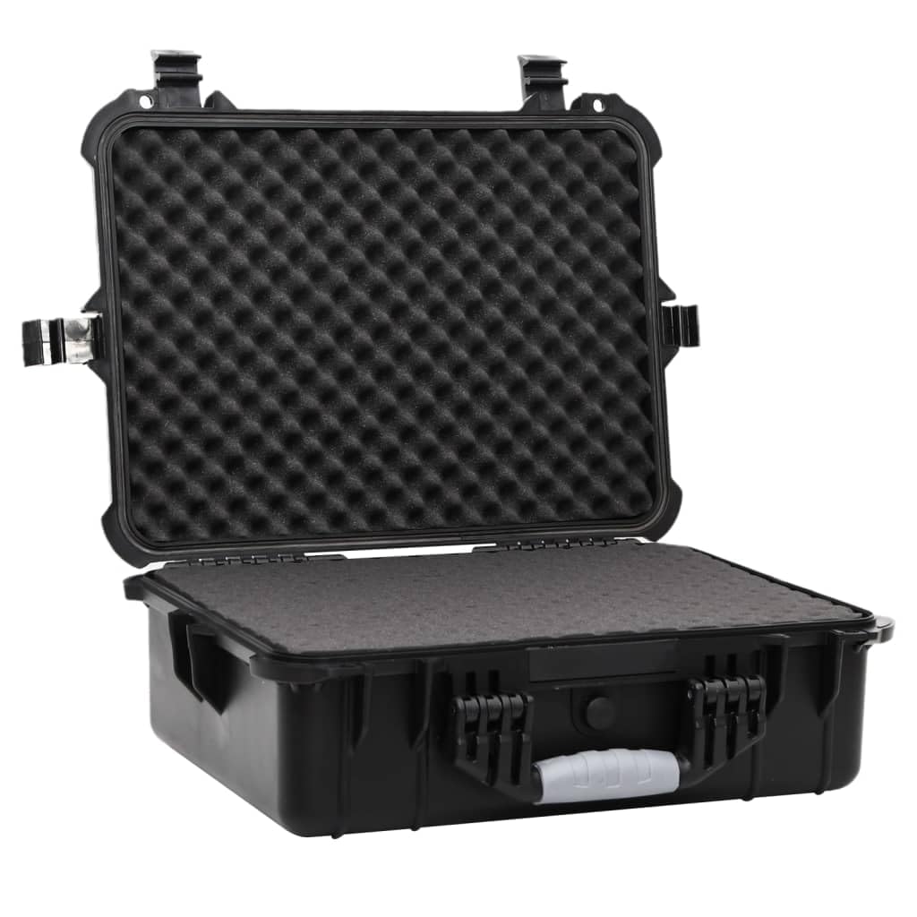 Homgoday Maleta universal para mercancías peligrosas, maletín de herramientas, maletín de protección con espuma, maletín de transporte, maletín para cámara, negro, 52 x 40 x 19 cm