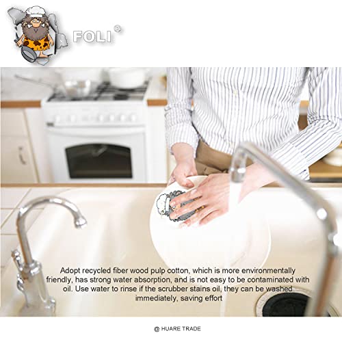 Foli Hot Pot Lid Handle Mitt,Heat Resistant Pot Knob Grabber Holder, Anti Scald Casserole Pot Lid Knob Cover Hand Protector 2Pack, Wood Pulp Cotton Dish Washing Kitchen Scrubber 2Pack #TOP5