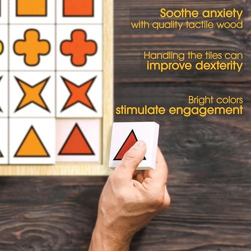 Image of Keeping Busy Match Shapes Large Dementia Activities for Seniors | Alzheimer Products for Elderly Patients | Fun Memory Game Toy & Cognitive Brain Puzzle for Senior Citizens w /Memory Loss or Alzheimers
