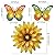 Meduofon Metal Flowers Wall Decor and Butterfly Wall Art, 3 Pack Metal Outdoor Wall Art Decor, Metal Fence Art Wall Sculptures for Indoor Outside Garden Patio Wall Decorations (Yellow&Green)