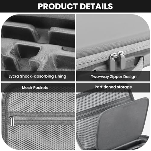 Image of ZORBES Compatible with In-sta360 X5, Action Camera Travel Bag Handbag, Hard Shell PU Waterproof Action Camera Storage Bag, Anti-Scratch Lycra Lined Custom-fit Design, Zipper Accessories Pocket