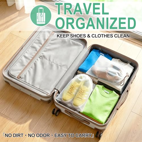 KLASIT Shoe Bags for Travel,15.7 x 11.8 inches,5pack | Large Waterproof Portable Drawstring Clear Shoe Bags,Travel Essentials for Men and Women - Image 5