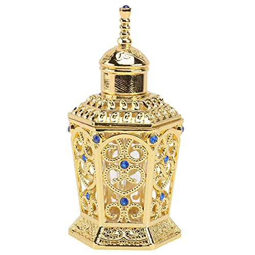 PAMINGONO Flacon Distributeur de Liquide en Verre et Alliage Or 10ml, Bouteille Délicate Portable pour Huiles Essentielles, Décoration Vintage pour Chambre...
