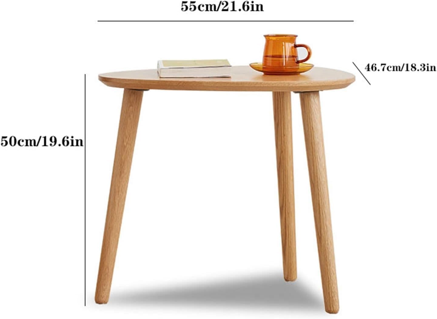 Aimery Office End Table Bedroom Side Table End Table Wooden Coffee Table Small Corner Table Sofa Bedside Table with Living Room Balcony Oak Tea Table