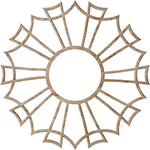 Image of Ekena Millwork 16 inchOD x 5 5 /8 inchID x 1 /4 inchT Augustus Wood Fretwork Pierced Ceiling Medallion, Red Oak