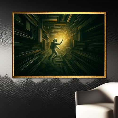 Tableau cosmique XINBAO toile décorative surréaliste 70x100 grand format avec cadre intérieur