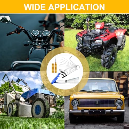 Image of Carburetors Carbon Dirt Jet Remove Cleaner with 13 Cleaning Wires Set, 10 Cleaning Needles, 5 Nylon Brushes, 1 Sharp Pick Tool Kit for Motorcycle Welder Chainsaw Spray Guns